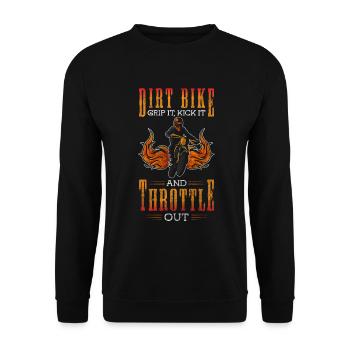 Mountain biking dirt stunt extreme sports - Unisex Sweatshirt - black - Front - Alina (178cm) & Michal (187cm)
