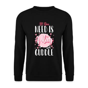 Liebe Teddybär Partner - Unisex Pullover - Schwarz - Vorne - Alina (178cm) & Michal (187cm)