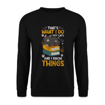 Katze Internet Katzenlady Tierliebe - Unisex Pullover - Schwarz - Vorne - Alina (178cm) & Michal (187cm)