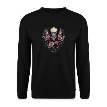 Gothic Roses Illustrations Artwork - Unisex Sweatshirt - black - Front - Alina (178cm) & Michal (187cm)