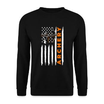 Archer Bow and Arrow Target Sports - Unisex Sweatshirt - black - Front - Alina (178cm) & Michal (187cm)