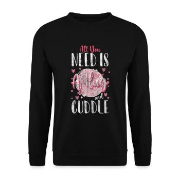 Relation, câlin, câlin, tendresse - Sweat-shirt Unisexe - noir - Devant - Alina (178cm) & Michal (187cm)