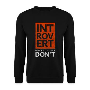 Un homme solitaire replié sur lui-même - Sweat-shirt Unisexe - noir - Devant - Alina (178cm) & Michal (187cm)