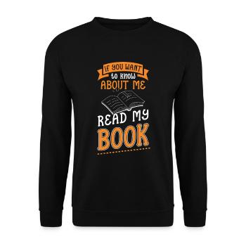 If you want to know something about me, read - Unisex Sweatshirt - black - Front - Alina (178cm) & Michal (187cm)