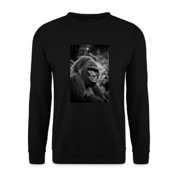 Portrait de gorille noir et blanc - Photo animalière - Sweat-shirt Unisexe - noir - Devant - Alina (178cm) & Michal (187cm)