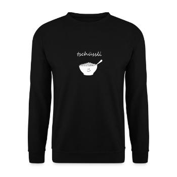 Tschüssli Müsli - Unisex Pullover - Schwarz - Vorne - Alina (178cm) & Michal (187cm)