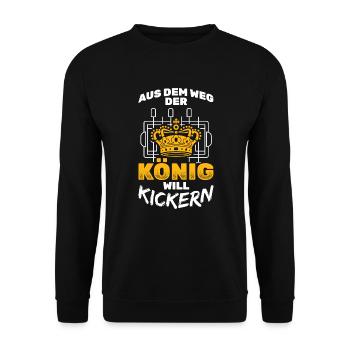 Tischkicker Fußball Tischfußball - Unisex Pullover - Schwarz - Vorne - Alina (178cm) & Michal (187cm)