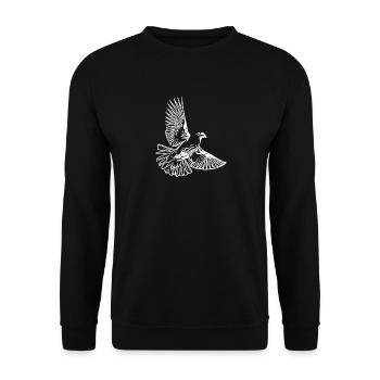 Élégante colombe vintage volante - Sweat-shirt Unisexe - noir - Devant - Alina (178cm) & Michal (187cm)