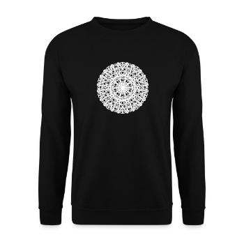 Geometric Flowers Mandala Round Pattern Shape - Unisex Sweatshirt - black - Front - Alina (178cm) & Michal (187cm)