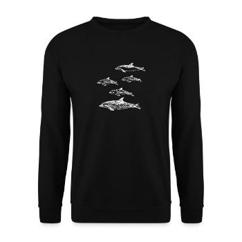 École des dauphins - Sweat-shirt Unisexe - noir - Devant - Alina (178cm) & Michal (187cm)