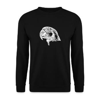 Parrot Head Portrait Vintage Bird Drawing - Unisex Sweatshirt - black - Front - Alina (178cm) & Michal (187cm)