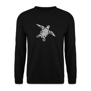 Little cute turtle - Unisex Sweatshirt - black - Front - Alina (178cm) & Michal (187cm)