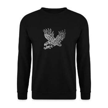 Eagle in grabbing flight for bird lovers and falconers - Unisex Sweatshirt - black - Front - Alina (178cm) & Michal (187cm)