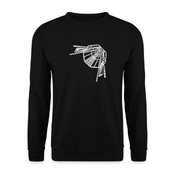 Geometric Tunnel Lines Infinity Optics - Unisex Sweatshirt - black - Front - Alina (178cm) & Michal (187cm)