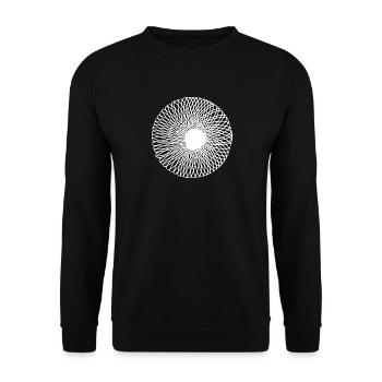 Geometric Optical 3D Circular Line Illusion - Unisex Sweatshirt - black - Front - Alina (178cm) & Michal (187cm)