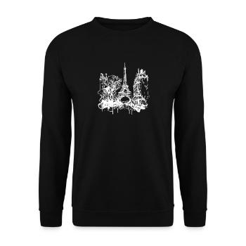 France Capital Paris Sightseeing - Unisex Sweatshirt - black - Front - Alina (178cm) & Michal (187cm)