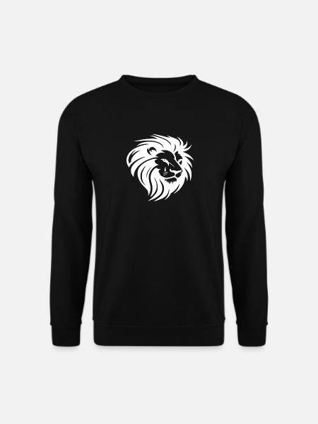 Löwenkopf mit Mähne - Unisex Pullover - Schwarz