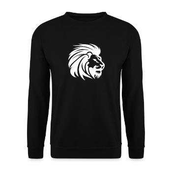 Mighty Lion Head with Mane Tattoo Style - Unisex Sweatshirt - black - Front - Alina (178cm) & Michal (187cm)