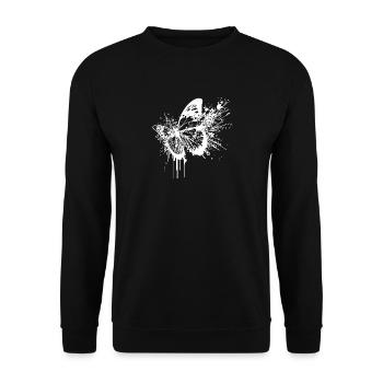 Splash Tattoo Tinte Schmetterling - Unisex Pullover - Schwarz - Vorne - Alina (178cm) & Michal (187cm)