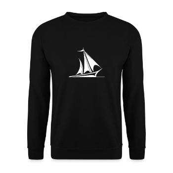 Sailboat with sail for cool captains and skippers - Unisex Sweatshirt - black - Front - Alina (178cm) & Michal (187cm)