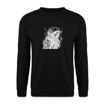 Vintager astronaut with helmet - Unisex Sweatshirt - black - Front - Alina (178cm) & Michal (187cm)