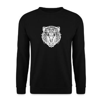 Wild bear's head with sharp teeth - Unisex Sweatshirt - black - Front - Alina (178cm) & Michal (187cm)