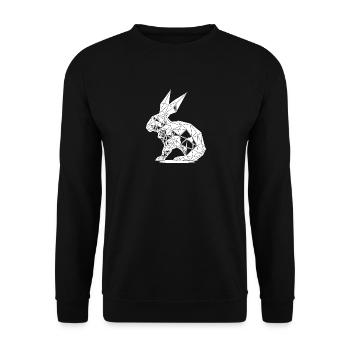 Geometric Rabbit Geometry Lines Rabbit - Unisex Sweatshirt - black - Front - Alina (178cm) & Michal (187cm)