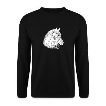 Juments Chevaux Portrait avec une crinière d’une beauté fantastique - Sweat-shirt Unisexe - noir - Devant - Alina (178cm) & Michal (187cm)