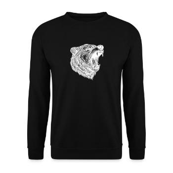 Tête d’ours sauvage aux dents acérées - Sweat-shirt Unisexe - noir - Devant - Alina (178cm) & Michal (187cm)