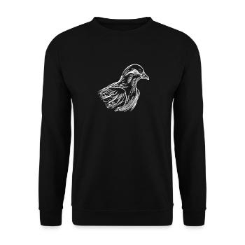 Elegante Taube in Tattoo Style Linien - Unisex Pullover - Schwarz - Vorne - Alina (178cm) & Michal (187cm)