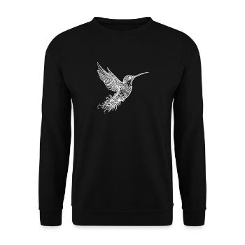 Tropical Exotic flying hummingbird with wings - Unisex Sweatshirt - black - Front - Alina (178cm) & Michal (187cm)