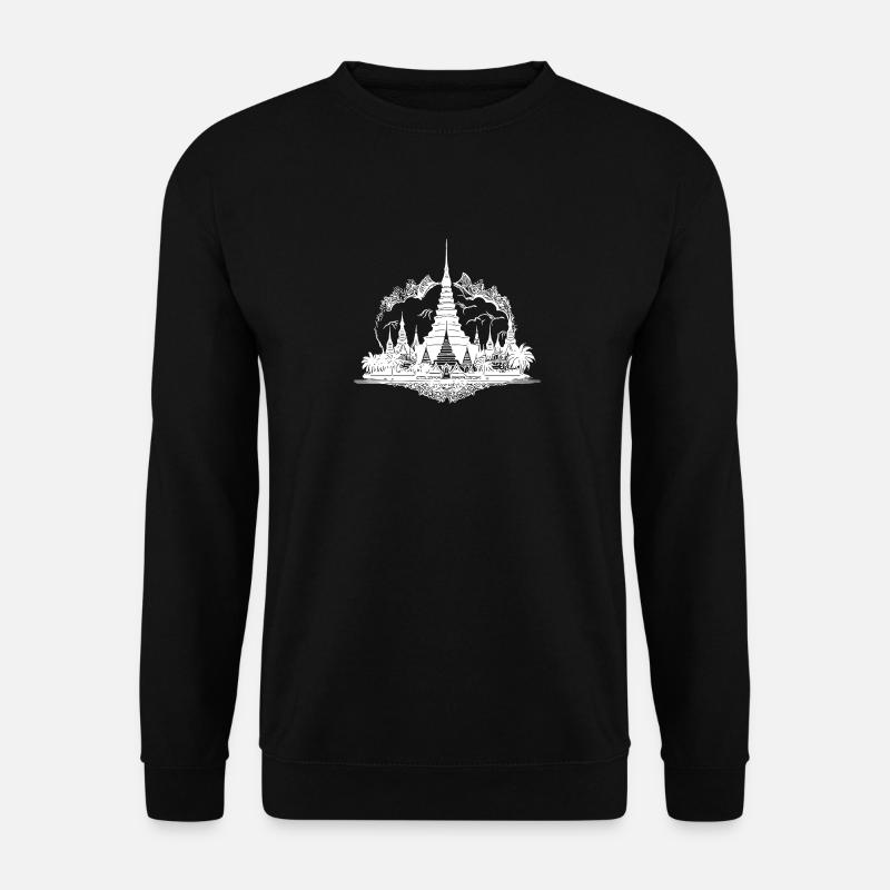 Exotischer Thailand Tempel Tattoo Style Erinnerung - Unisex Pullover - Schwarz