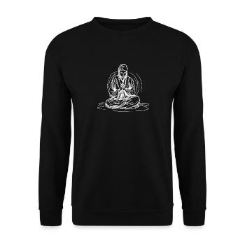 Jeune moine bouddhiste en méditation profonde - Sweat-shirt Unisexe - noir - Devant - Alina (178cm) & Michal (187cm)