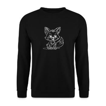 Cute Little Kids Fox Portrait - Unisex Sweatshirt - black - Front - Alina (178cm) & Michal (187cm)