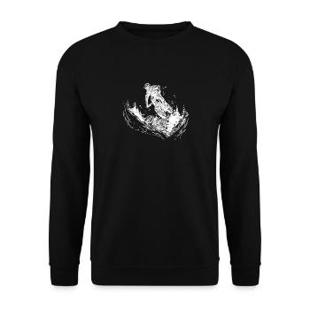Jumping mountain biker bike forest descent - Unisex Sweatshirt - black - Front - Alina (178cm) & Michal (187cm)
