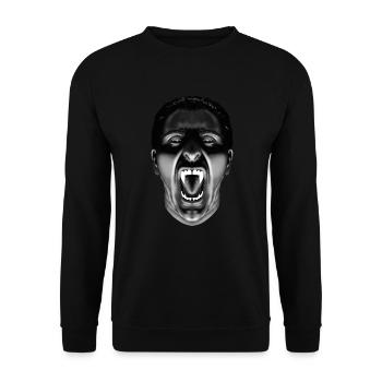 Fauchender Vampir - Unisex Pullover - Schwarz - Vorne - Alina (178cm) & Michal (187cm)