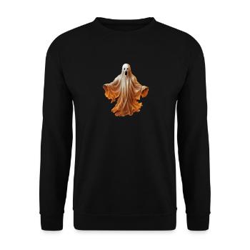 Gruseliger Halloween schwebender Horror Geist - Unisex Pullover - Schwarz - Vorne - Alina (178cm) & Michal (187cm)