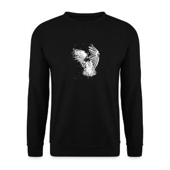 Vintage Cockatoo Splash Bird Portrait Drawing - Unisex Sweatshirt - black - Front - Alina (178cm) & Michal (187cm)