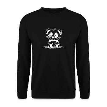 Knuddelige Kinder Bären niedliches Kuscheltier - Unisex Pullover - Schwarz - Vorne - Alina (178cm) & Michal (187cm)