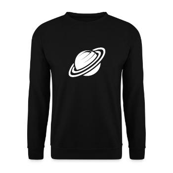 Planète Saturne avec des anneaux dans le système solaire - Sweat-shirt Unisexe - noir - Devant - Alina (178cm) & Michal (187cm)