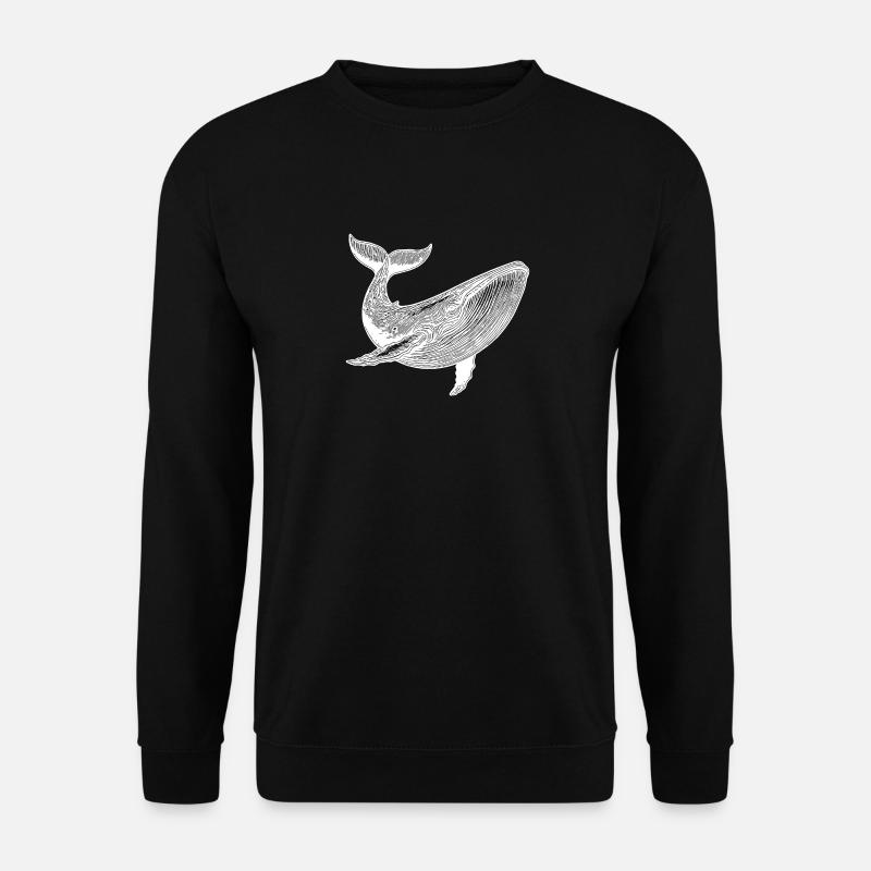 Large Vintage Whale Massive Sea Creature - Unisex Sweatshirt - black