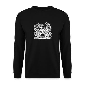 Pieuvre cool sur batterie - Sweat-shirt Unisexe - noir - Devant - Alina (178cm) & Michal (187cm)