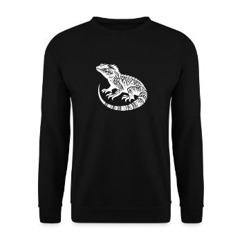Bearded Dragon Tribal Tattoo Style Disguise - Unisex Sweatshirt - black - Front - Alina (178cm) & Michal (187cm)