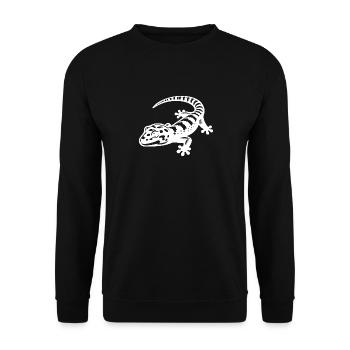 Gecko mignon dans le style de tatouage - Sweat-shirt Unisexe - noir - Devant - Alina (178cm) & Michal (187cm)