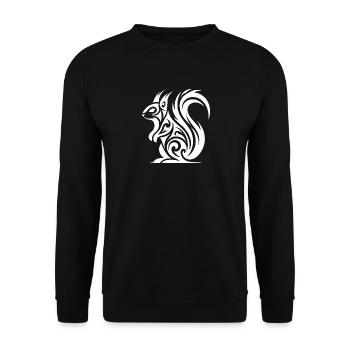 Écureuil mignon dans le style de tatouage - Sweat-shirt Unisexe - noir - Devant - Alina (178cm) & Michal (187cm)