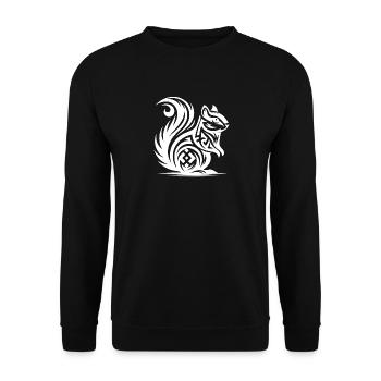 Kleines Niedliches Baby Eichhörnchen Tattoo Style - Unisex Pullover - Schwarz - Vorne - Alina (178cm) & Michal (187cm)
