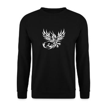 Dragon tribal de tatouage sauvage avec des ailes - Sweat-shirt Unisexe - noir - Devant - Alina (178cm) & Michal (187cm)