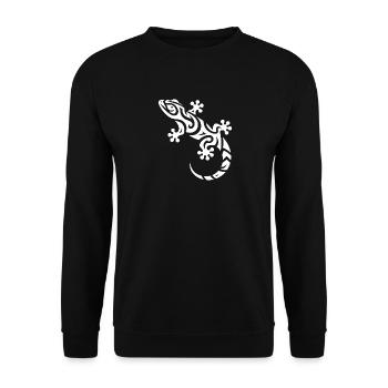 Mignon petit gecko dans le style de tatouage tribal - Sweat-shirt Unisexe - noir - Devant - Alina (178cm) & Michal (187cm)