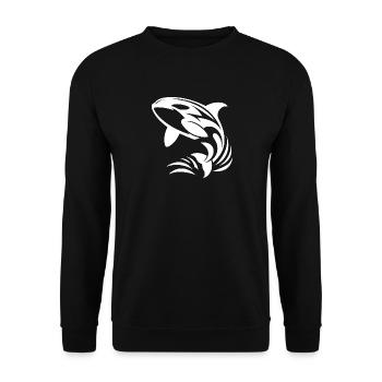 Elegan Orca Jumps in Tattoo Water Style - Unisex Sweatshirt - black - Front - Alina (178cm) & Michal (187cm)