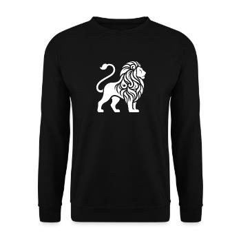 Elegant tattoo lion with powerful mane - Unisex Sweatshirt - black - Front - Alina (178cm) & Michal (187cm)